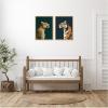 imageKate and Laurel Gold Emerald Leopard Navy Tiger 2 Piece Framed Canvas Wall Art Set by The Creative Bunch Studio Sylvie Bright Gold Modern Contemporary Animal Art for Wall Decor