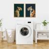 imageKate and Laurel Gold Emerald Leopard Navy Tiger 2 Piece Framed Canvas Wall Art Set by The Creative Bunch Studio Sylvie Bright Gold Modern Contemporary Animal Art for Wall Decor