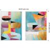 imageKate and Laurel NC Objet 1 ampamp 2 2 Piece Framed Canvas Wall Art Set by Nikki Chu Sylvie White Modern Contemporary Abstract Art for Wall Decor