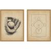 imageKate and Laurel Antique Baseball 2 Piece Framed Canvas Wall Art Set by The Creative Bunch Studio Sylvie Natural Vintage Sport Art for Wall Decor