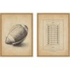 imageKate and Laurel Antique Football 2 Piece Framed Canvas Wall Art Set by The Creative Bunch Studio Sylvie Natural Vintage Sport Art for Wall Decor