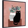 imageKate and Laurel Framed Canvas Wall Art Print AR Black Cat No 17 by Planet Cat 22 x 22 Sylvie Beaded Black Frame Modern Contemporary Abstract Art for Wall Decor