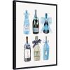 imageKate and Laurel Framed Canvas Wall Art Print Blue Champagne 28x38in by Honey Island Studio 18 x 24 Sylvie Beaded Black Frame Modern Contemporary Still Life Art for Wall Decor