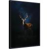 imageKate and Laurel Framed Canvas Wall Art Print Cobalt Night Sky Deer by The Creative Bunch Studio 18 x 24 Sylvie Beaded Black Frame Rustic Farmhouse Animal Art for Wall DecorSylvie Beaded Black