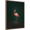 imageKate and Laurel Framed Canvas Wall Art Print Flamingo Side View Rich Green Backdrop by The Creative Bunch Studio 18 x 24 Sylvie Beaded Black Frame Modern Contemporary Animal Art for Wall DecorSylvie Beaded Dark Gold