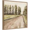 imageKate and Laurel Framed Canvas Wall Art Print Petit View No 9 by Mackenzie Nelson 22 x 22 Sylvie Beaded Rustic Natural Frame Rustic Farmhouse Landscape Art for Wall Decor