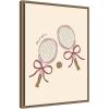 imageKate and Laurel Framed Canvas Wall Art Print Tennis Club by Aislinn Simmonds Duchess Plum 18 x 24 Sylvie Beaded Dark Gold Frame Vintage Sport Art for Wall Decor