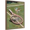 imageKate and Laurel Framed Canvas Wall Art Print Tennis Martini by Honey Island Studio 18 x 24 Sylvie Beaded Dark Gold Frame Modern Contemporary Sport Art for Wall Decor