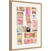 imageKate and Laurel Framed Canvas Wall Art Print Vintage Pink Matchboxes by Honey Island Studio 18 x 24 Sylvie Natural Frame Vintage Still Life Art for Wall DecorSylvie Natural