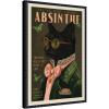 imageKate and Laurel Framed Canvas Wall Art Print WG Absinthe Kitty by The Whiskey Ginger 16 x 23 Sylvie Beaded Black Frame Whimsical Animal Art for Wall DecorSylvie Beaded Black
