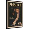 imageKate and Laurel Framed Canvas Wall Art Print WG Deco Prosecco Ostrich by The Whiskey Ginger 16 x 23 Sylvie Beaded Black Frame Whimsical Animal Art for Wall DecorSylvie Beaded Black