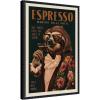 imageKate and Laurel Framed Canvas Wall Art Print WG Espresso Sloth by The Whiskey Ginger 16 x 23 Sylvie Beaded Black Frame Vintage Animal Art for Wall DecorSylvie Beaded Black