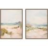 imageKate and Laurel Gold Tranquil Landscape 2 Piece Framed Canvas Wall Art Set by Amy Lighthall Sylvie Beaded Dark Gold Coastal Beach Art for Wall Decor