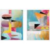 imageKate and Laurel NC Objet 1 ampamp 2 2 Piece Framed Canvas Wall Art Set by Nikki Chu Sylvie White Modern Contemporary Abstract Art for Wall Decor