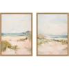 imageKate and Laurel Natural Tranquil Landscape 2 Piece Framed Canvas Wall Art Set by Amy Lighthall Sylvie Natural Coastal Beach Art for Wall Decor