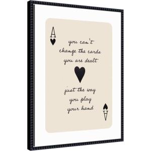 imageKate and Laurel Framed Canvas Wall Art Print Ace of Heart Cards Positive Quote expansion by The Creative Bunch Studio 18 x 24 Sylvie Beaded Black Frame Modern Contemporary Typography Art for WallSylvie Beaded Black