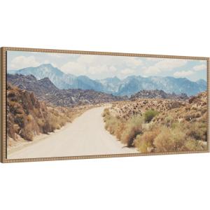 imageKate and Laurel Framed Canvas Wall Art Print Alabama Hills California by Laura Evans 40 x 18 Sylvie Beaded Rustic Natural Frame Rustic Farmhouse Landscape Art for Wall Decor