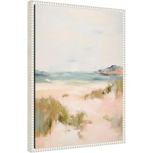 imageKate and Laurel Framed Canvas Wall Art Print Tranquil Landscape V expansion by Amy Lighthall 18 x 24 Sylvie Beaded White Frame Coastal Beach Art for Wall DecorSylvie Beaded White