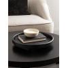 imageKate and Laurel Planche Decorative Footed Woven Rattan Round Tray with Solid Wood Frame 16 Inch Diameter Black Modern Circle Wood Serving Tray for Living Room or Entryway Decor