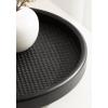 imageKate and Laurel Planche Decorative Footed Woven Rattan Round Tray with Solid Wood Frame 16 Inch Diameter Black Modern Circle Wood Serving Tray for Living Room or Entryway Decor