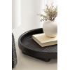 imageKate and Laurel Planche Decorative Footed Woven Rattan Round Tray with Solid Wood Frame 16 Inch Diameter Black Modern Circle Wood Serving Tray for Living Room or Entryway Decor