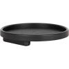 imageKate and Laurel Planche Decorative Footed Woven Rattan Round Tray with Solid Wood Frame 16 Inch Diameter Black Modern Circle Wood Serving Tray for Living Room or Entryway Decor