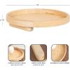 imageKate and Laurel Planche Decorative Footed Woven Rattan Round Tray with Solid Wood Frame 16 Inch Diameter Natural Modern Circle Wood Serving Tray for Living Room or Entryway Decor