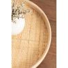 imageKate and Laurel Planche Decorative Footed Woven Rattan Round Tray with Solid Wood Frame 16 Inch Diameter Natural Modern Circle Wood Serving Tray for Living Room or Entryway Decor