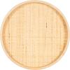 imageKate and Laurel Planche Decorative Footed Woven Rattan Round Tray with Solid Wood Frame 16 Inch Diameter Natural Modern Circle Wood Serving Tray for Living Room or Entryway Decor