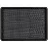 imageKate and Laurel Planche Decorative Footed Woven Rattan Tray with Solid Wood Frame 17 x 12 Black Modern Wood Rectangle Serving Tray for Living Room or Entryway Decor