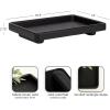 imageKate and Laurel Planche Decorative Footed Woven Rattan Tray with Solid Wood Frame 17 x 12 Black Modern Wood Rectangle Serving Tray for Living Room or Entryway Decor