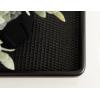 imageKate and Laurel Planche Decorative Footed Woven Rattan Tray with Solid Wood Frame 17 x 12 Black Modern Wood Rectangle Serving Tray for Living Room or Entryway Decor