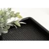 imageKate and Laurel Planche Decorative Footed Woven Rattan Tray with Solid Wood Frame 17 x 12 Black Modern Wood Rectangle Serving Tray for Living Room or Entryway Decor