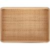 imageKate and Laurel Planche Decorative Footed Woven Rattan Tray with Solid Wood Frame 17 x 12 Natural Modern Wood Rectangle Serving Tray for Living Room or Entryway Decor
