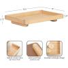 imageKate and Laurel Planche Decorative Footed Woven Rattan Tray with Solid Wood Frame 17 x 12 Natural Modern Wood Rectangle Serving Tray for Living Room or Entryway Decor
