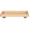 imageKate and Laurel Planche Decorative Footed Woven Rattan Tray with Solid Wood Frame 17 x 12 Natural Modern Wood Rectangle Serving Tray for Living Room or Entryway Decor