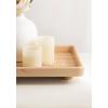 imageKate and Laurel Planche Decorative Footed Woven Rattan Tray with Solid Wood Frame 17 x 12 Natural Modern Wood Rectangle Serving Tray for Living Room or Entryway Decor