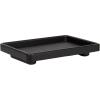 imageKate and Laurel Planche Decorative Footed Woven Rattan Tray with Solid Wood Frame 17 x 12 Black Modern Wood Rectangle Serving Tray for Living Room or Entryway Decor