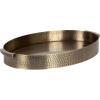 imageKate and Laurel Samana Modern Oval Metal Tray 16 x 10 Bronze Polished Decorative Serving Tray with Hammered Surface for Use as Ottoman Tray or Entryway DecorGold