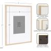 image:imageKate and Laurel Gallery Rectangle Picture Frame Set of 3 16 x 20 matted to 8 x 10 Natural Modern ThreePiece Photo Frame Set for Gallery Wall Decor in Living Room Wall Display