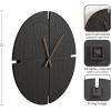 image:imageKate and Laurel Nirav Modern Numberless Round Wall Clock 22 Inch Diameter Black Decorative Minimal Wooden Clock for Bedroom Entryway or Living Room Decor