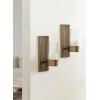 image:imageKate and Laurel Rooks Modern Ribbed Metal Wall Sconce 5 x 6 x 12 Antique Brass Rectangular Wall Candle Holder with Removable Glass Cylinder for Flameless Candle Display in Bedroom or Bathroom