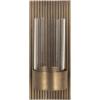 image:imageKate and Laurel Rooks Modern Ribbed Metal Wall Sconce 5 x 6 x 12 Antique Brass Rectangular Wall Candle Holder with Removable Glass Cylinder for Flameless Candle Display in Bedroom or Bathroom