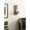 image:imageKate and Laurel Rooks Modern Ribbed Metal Wall Sconce 5 x 6 x 12 Antique Brass Rectangular Wall Candle Holder with Removable Glass Cylinder for Flameless Candle Display in Bedroom or Bathroom