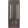 image:imageKate and Laurel Rooks Modern Ribbed Metal Wall Sconce 5 x 6 x 12 Gunmetal Rectangular Wall Candle Holder with Removable Glass Cylinder for Flameless Candle Display in Bedroom or Bathroom