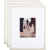 image:imageKate and Laurel Adlynn Coastal Rectangle Beaded Picture Frame Set of 3 16 x 20 matted to 8 x 10 White Modern ThreePiece Photo Frame Set for Gallery Wall Decor in Living Room Wall Display