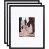 image:imageKate and Laurel Adlynn Rectangle Beaded Picture Frame Set of 3 16 x 20 matted to 8 x 10 Black Modern ThreePiece Frame Set for Gallery Wall Frame Set in Living Room Wall Decor