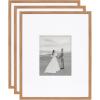 image:imageKate and Laurel Gallery Rectangle Picture Frame Set of 3 16 x 20 matted to 8 x 10 Brown Modern ThreePiece Photo Frame Set for Gallery Wall Decor in Living Room Wall Display