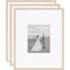 image:imageKate and Laurel Gallery Rectangle Picture Frame Set of 3 16 x 20 matted to 8 x 10 Natural Modern ThreePiece Photo Frame Set for Gallery Wall Decor in Living Room Wall Display