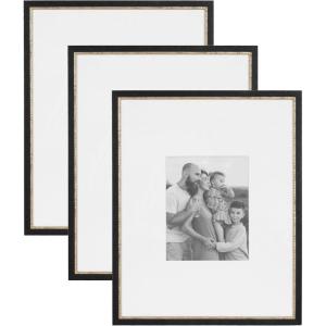 image:imageKate and Laurel Wilbanks Traditional Rectangle Picture Frame Set of 3 16 x 20 matted to 8 x 10 Black and Gold Vintage ThreePiece Frame Set for Gallery Wall Frame Set in Living Room Wall Decor